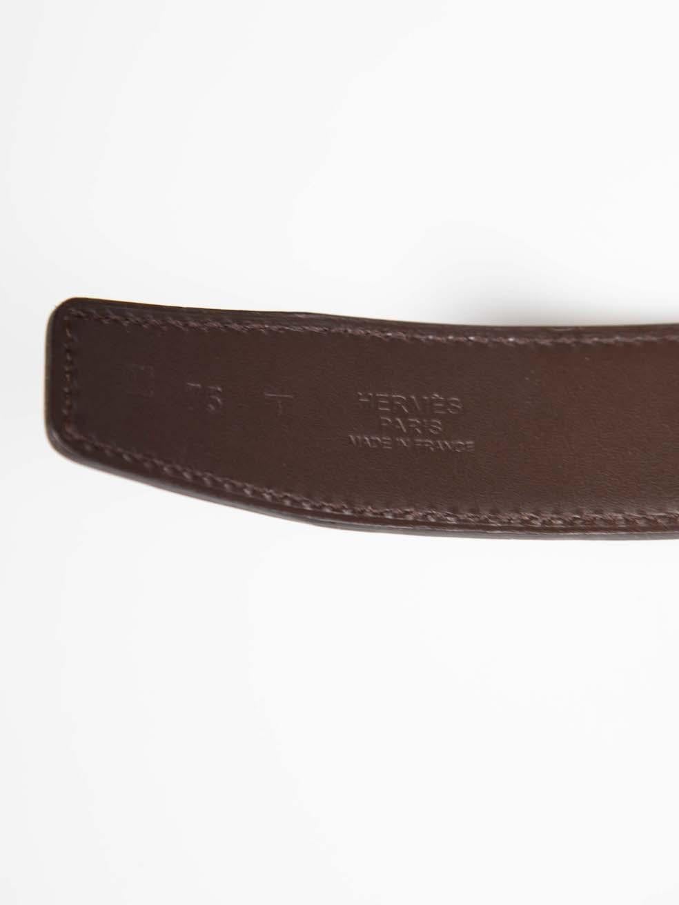 Women's Hermès 2009 Red & Brown Leather Reversible Belt Strap For Sale