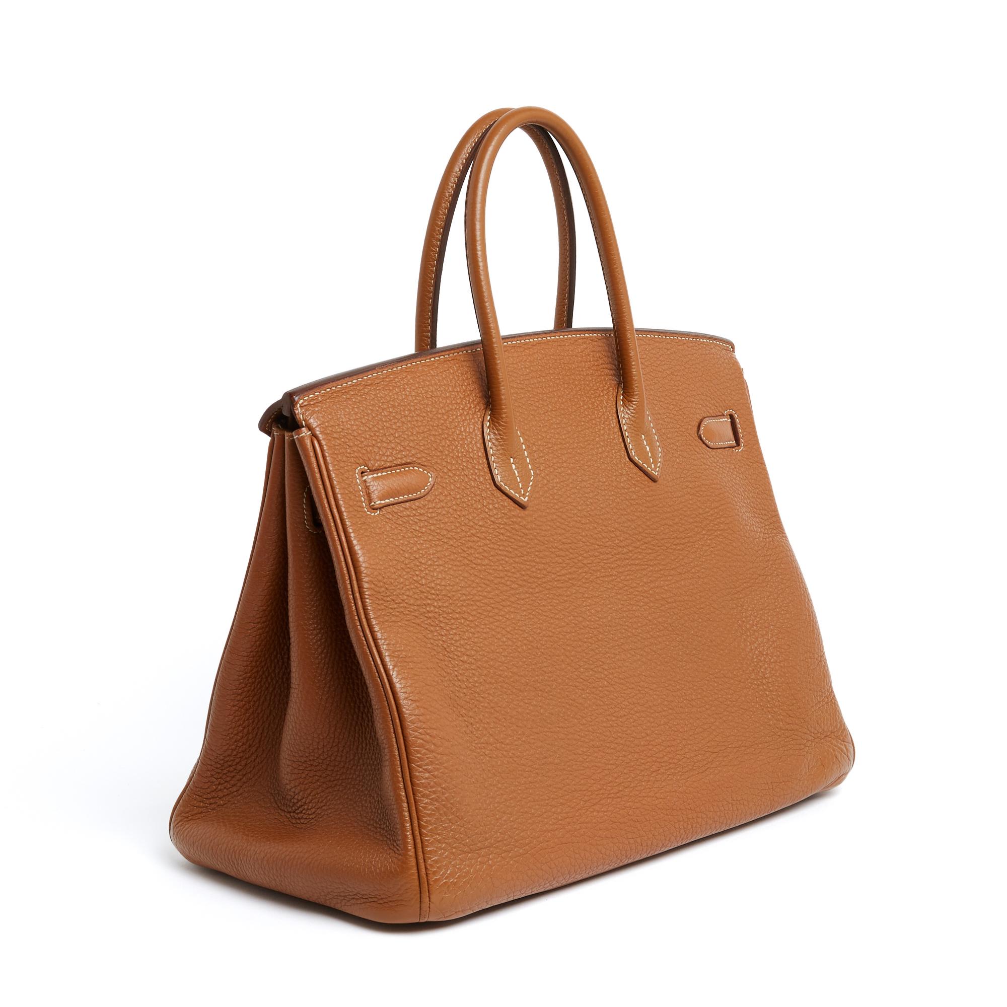 Hermès 2009 Sac Birkin 35 Gold Togo Leather Silver HDW Birkin Hand Bag Hermes In Good Condition In PARIS, FR
