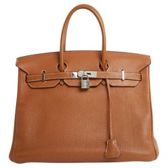 Hermès 2009 Sac Birkin 35 Gold Togo Leather Silver HDW Birkin Hand Bag Hermes