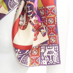HERMES 2009 Zabavushka: sciarpa quadrata in seta multicolore con stampa ispirata ai giocattoli popolari russi, 90 cm