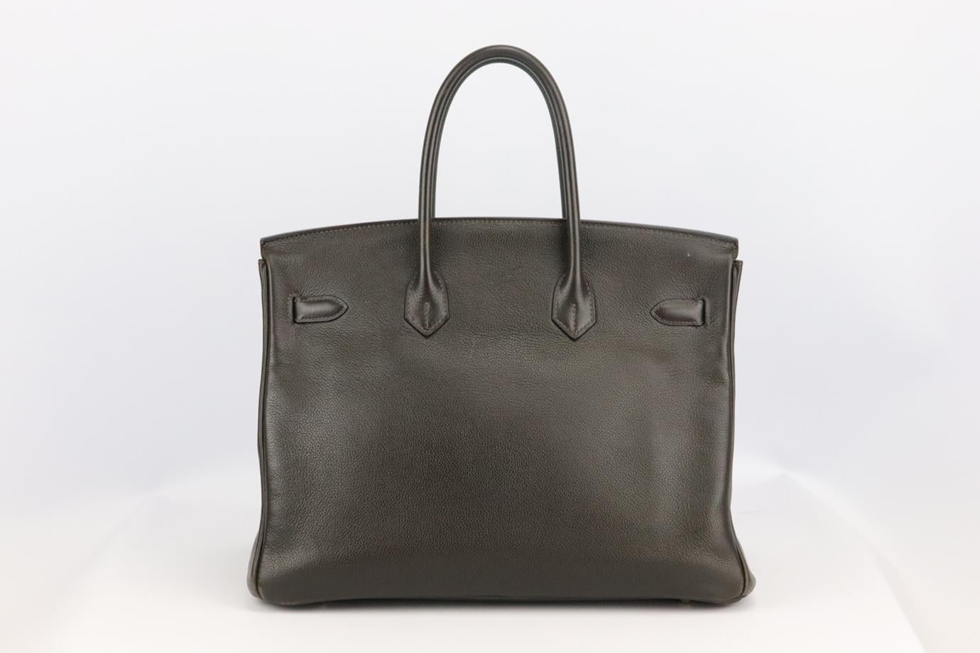 Gray Hermès 2010 Birkin 35cm Evergrain Leather Bag