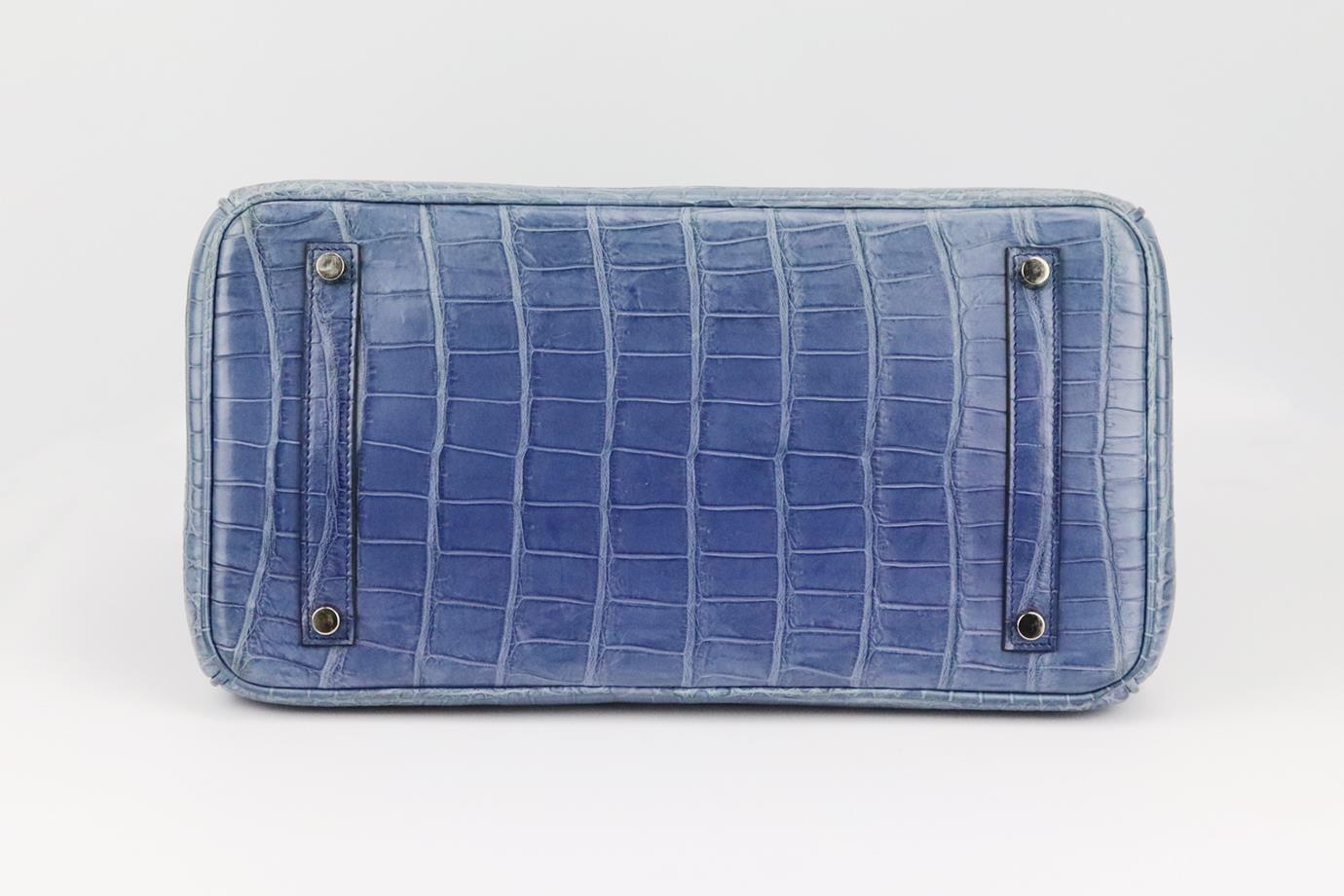 Hermès 2010 Birkin 35cm Matte Crocodile Porosus Leather Bag For Sale 2
