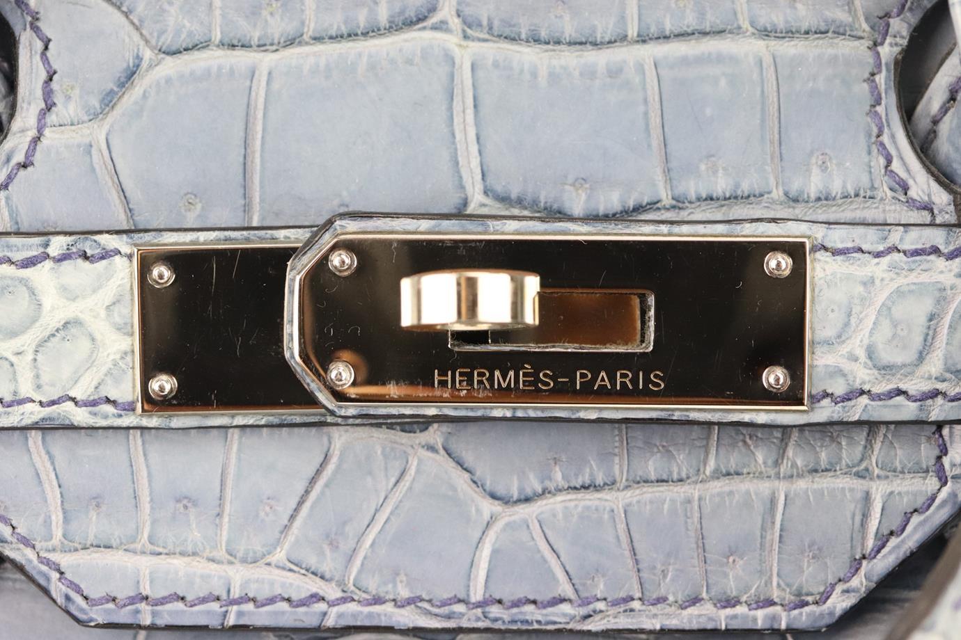 Hermès 2010 Sac Birkin 35cm en cuir Porosus crocodile mat en vente 4