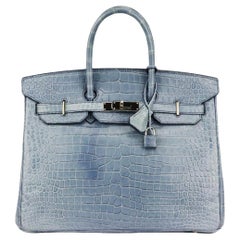 Hermès 2010 Birkin 35cm Matte Crocodile Porosus Leather Bag