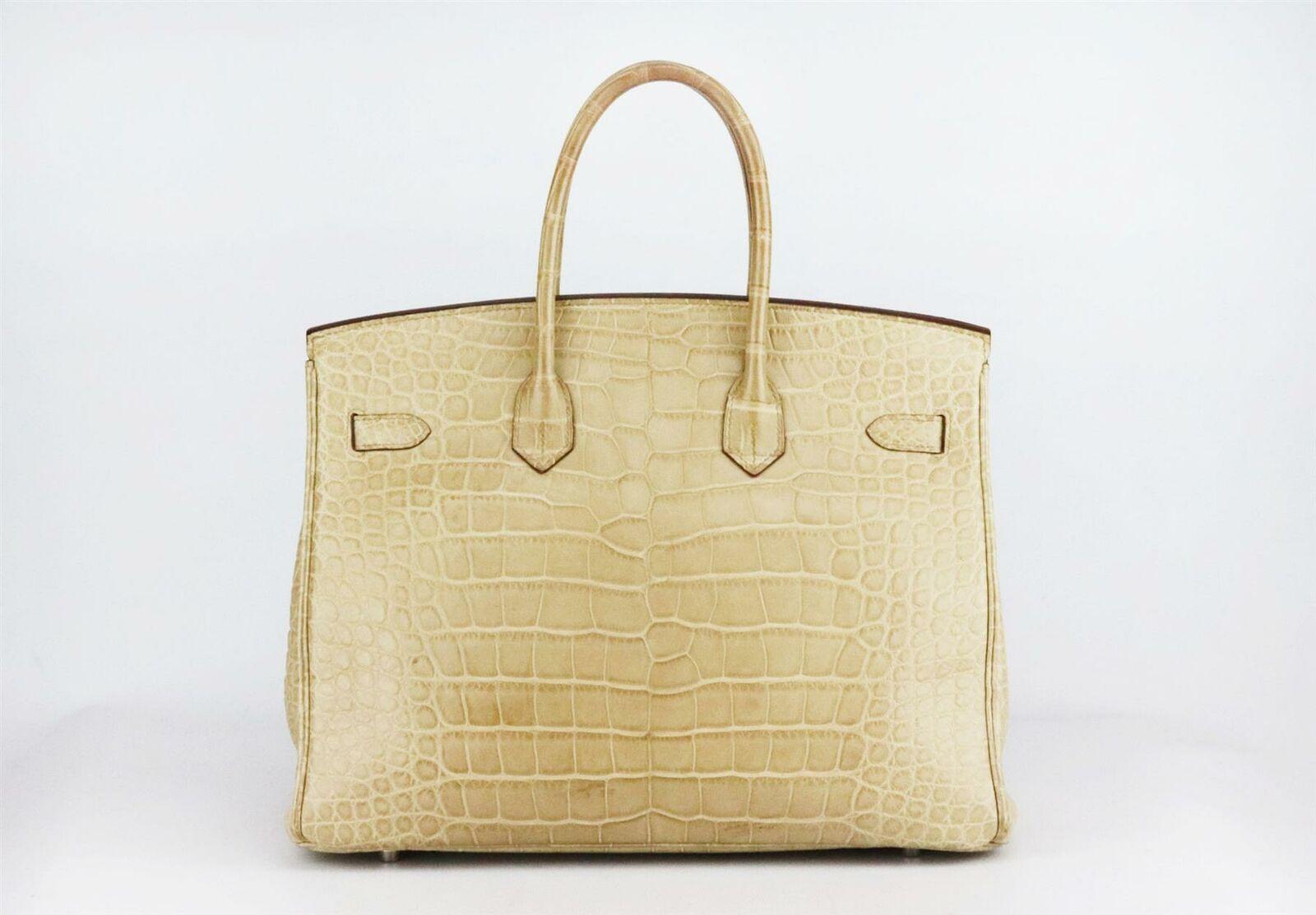 Beige Hermès 2010 Birkin 35cm Matte Niloticus Crocodile Leather Bag