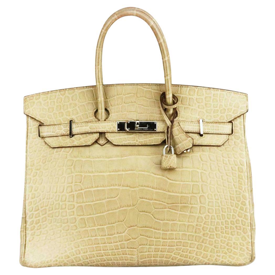 Hermès 2010 Birkin 35cm Matte Niloticus Crocodile Leather Bag