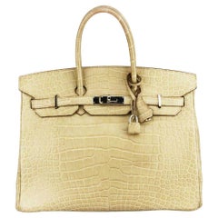 Hermès Birkin 35 Geranium Matte Crocodile Alligator GHW from 100% authentic  materials!