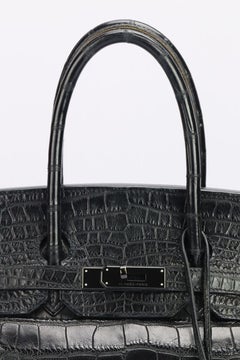 Hermès 2010 Birkin 35cm So Black Matte Alligator Bag