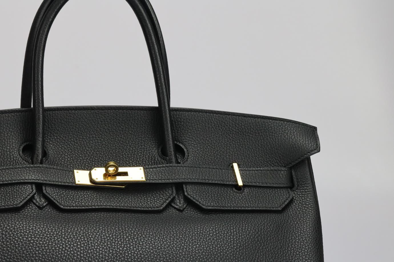 Black Hermès 2010 Birkin 40 Cm Clemence Leather Bag