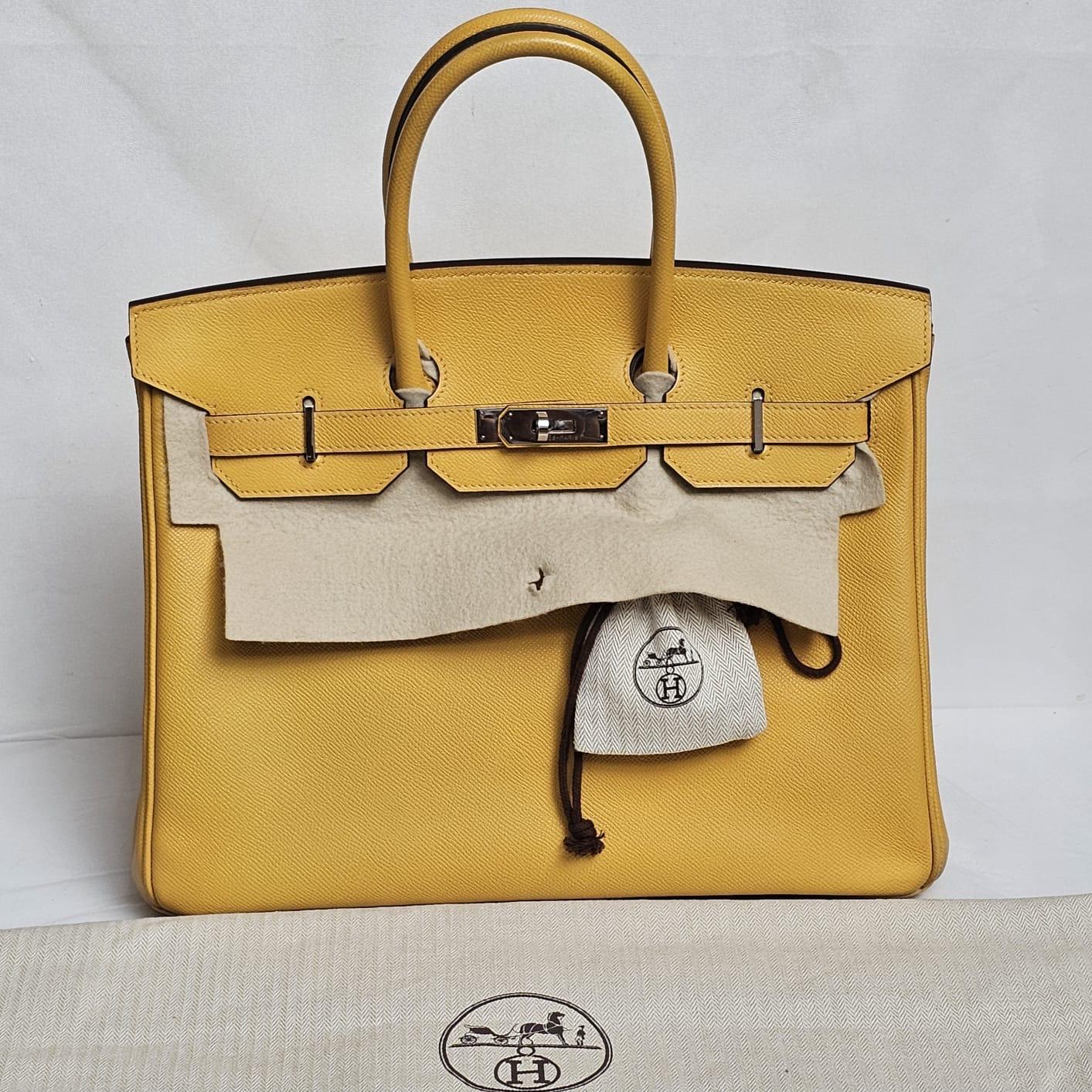 Women's or Men's Hermes 2010 Epsom Jaune Soleil Birkin 35 Bag
