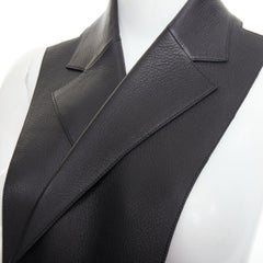 HERMES 2010 Runway leather wrap backless tuxedo gilet waist vest FR42 XL