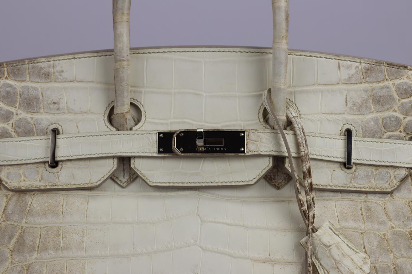 Hermès 2011 Birkin 35cm Himalayan Matte Niloticus Crocodile Bag In Excellent Condition For Sale In London, GB