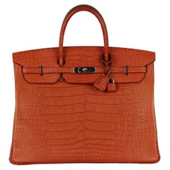 Hermès 2011 Birkin 40cm Matte Alligator Mississippiensis Leather Bag