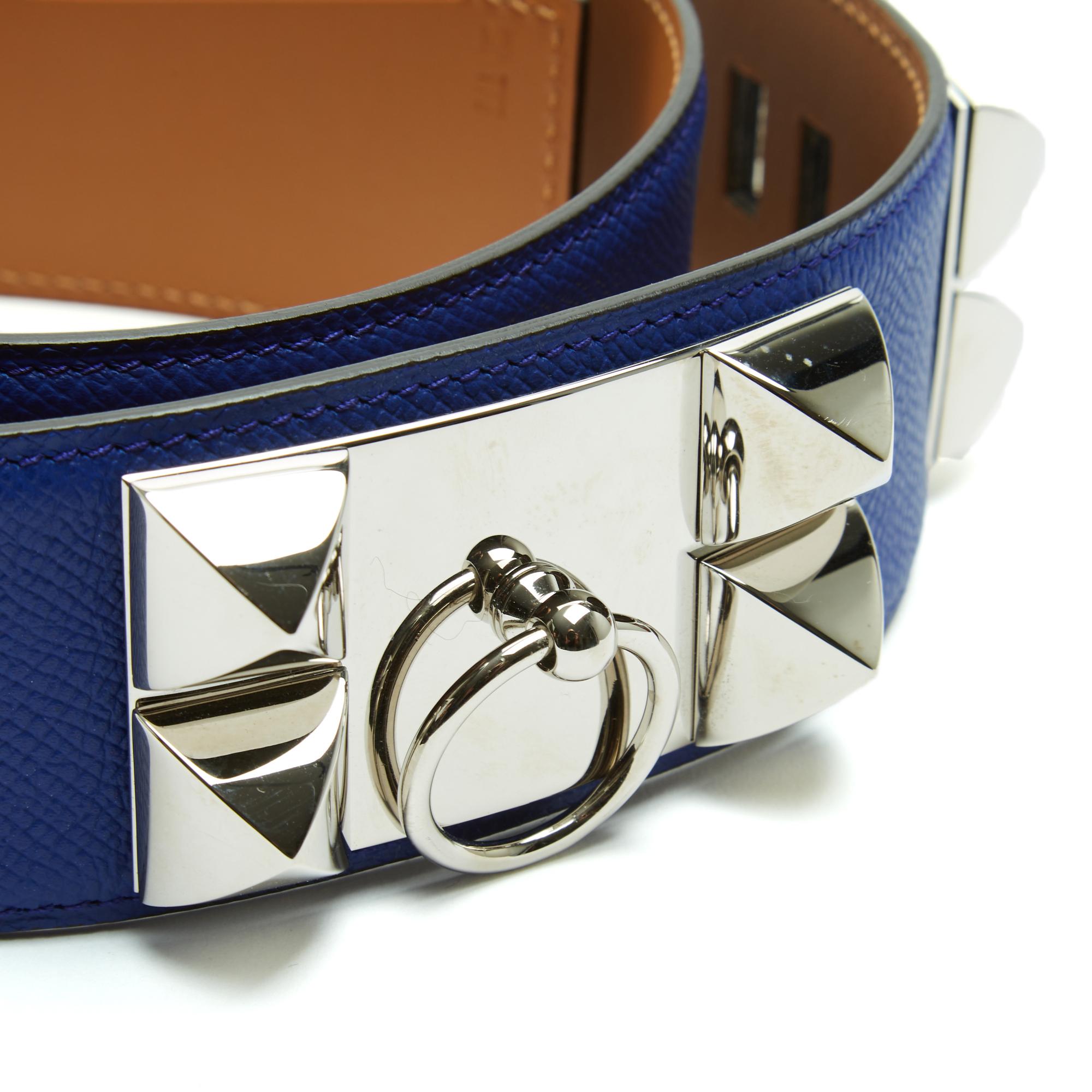 Arancia Hermès 2011 Ceinture T80 Klein Blu Cintura Collier de Chien 50 32in Hermes in vendita