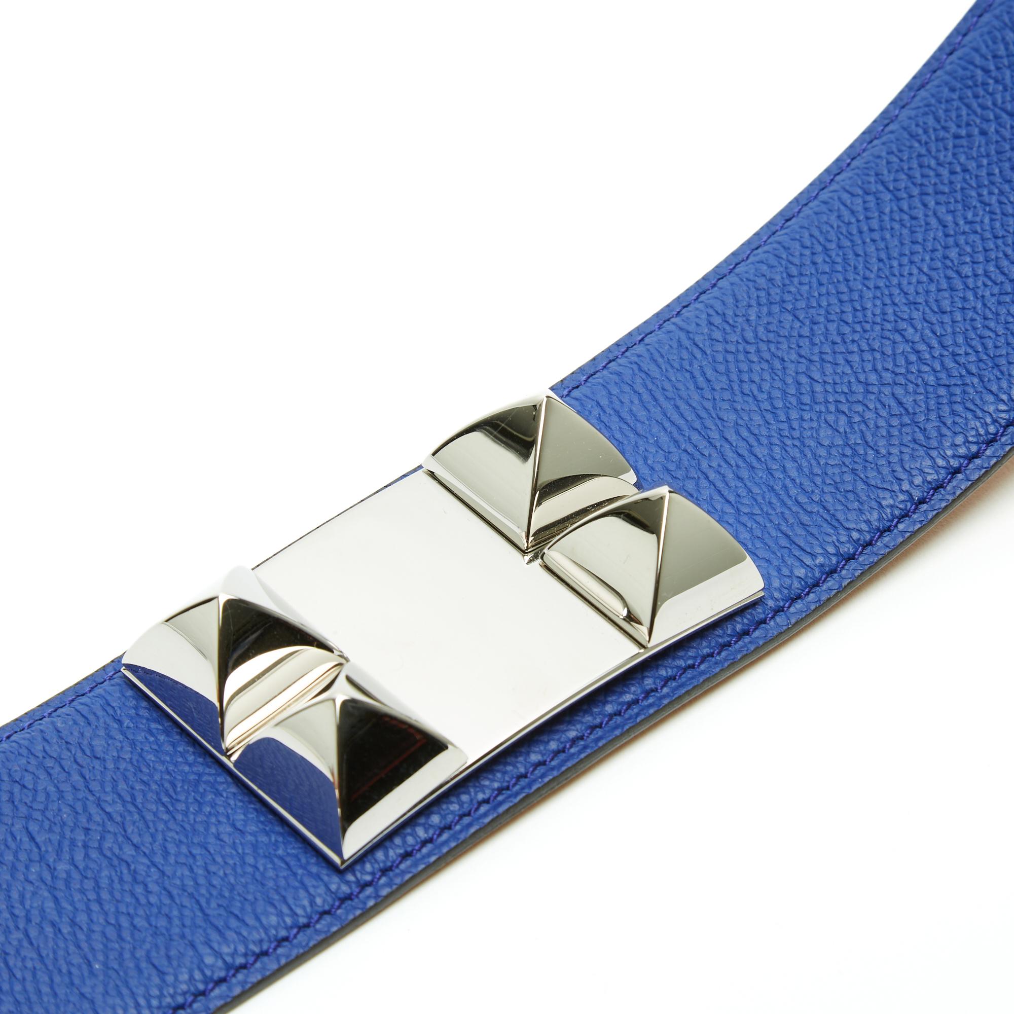 Hermès 2011 Ceinture T80 Klein Blu Cintura Collier de Chien 50 32in Hermes In condizioni ottime in vendita a PARIS, FR