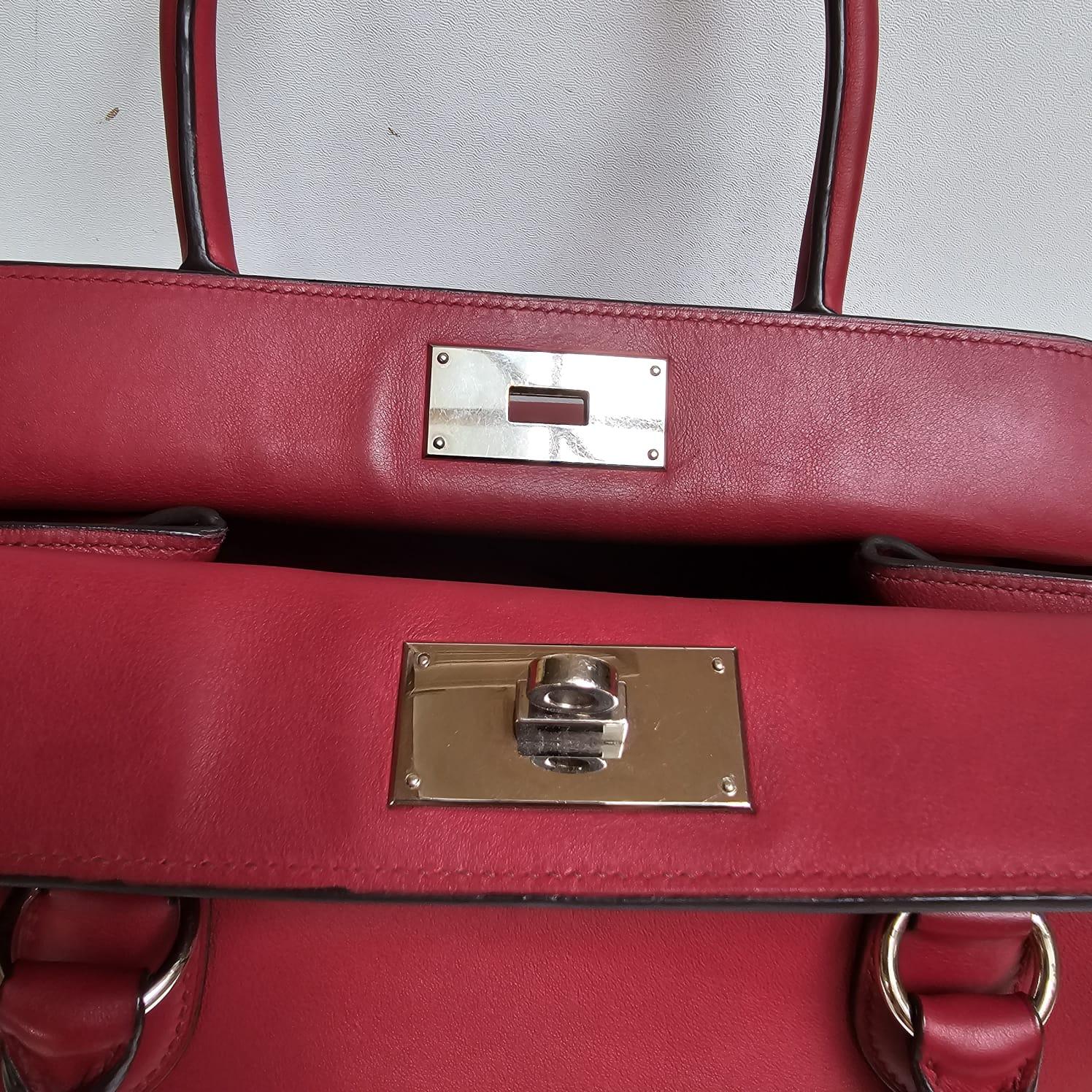 Hermes 2011 Evercolor Rouge Grenat Toolbox 26 Bag For Sale 5