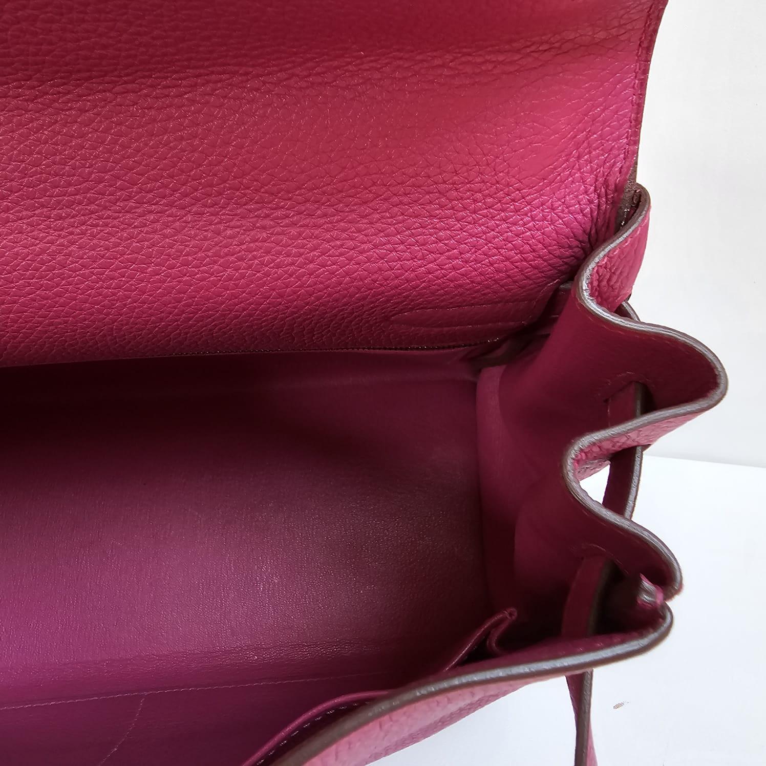 Hermes 2011 Kelly 35 Togo Purple Tosca Bag GHW For Sale 5