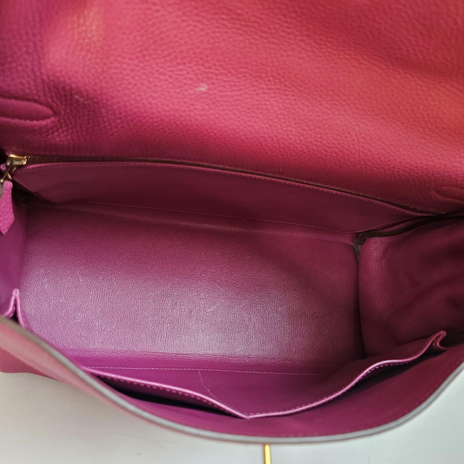 Hermes 2011 Kelly 35 Togo Purple Tosca Bag GHW For Sale 7