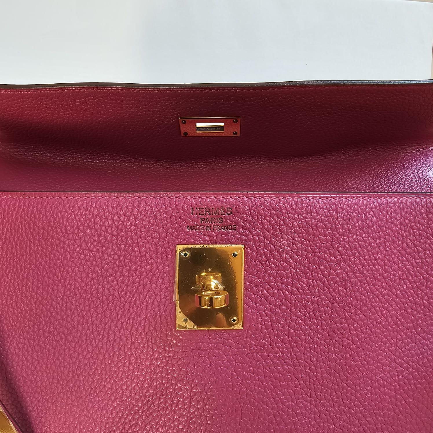 Hermes 2011 Kelly 35 Togo Purple Tosca Bag GHW For Sale 13