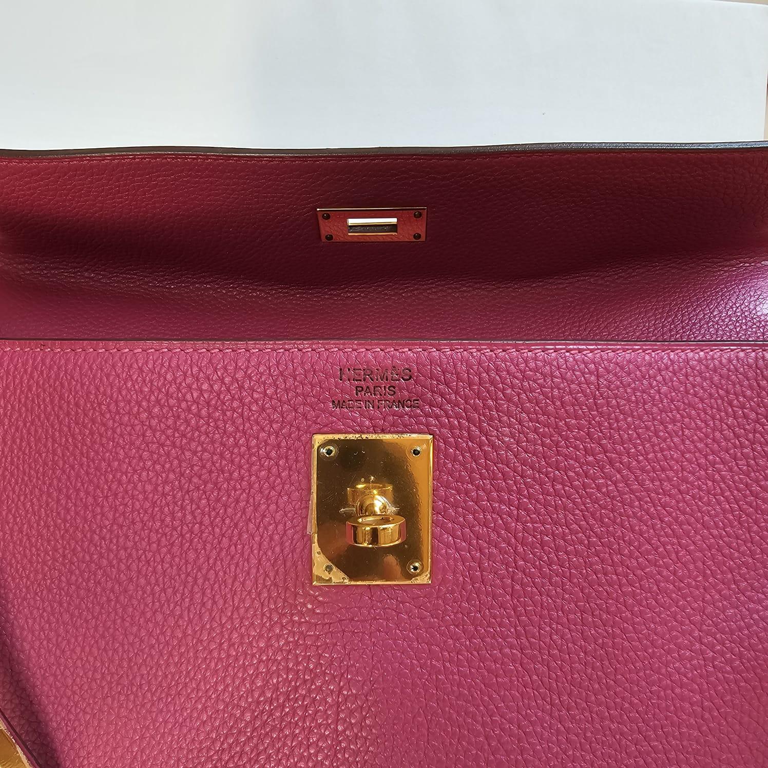 Hermes 2011 Kelly 35 Togo Purple Tosca Bag GHW For Sale 14