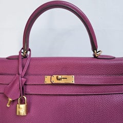 Hermes 2011 Kelly 35 Togo Purple Tosca Bag GHW