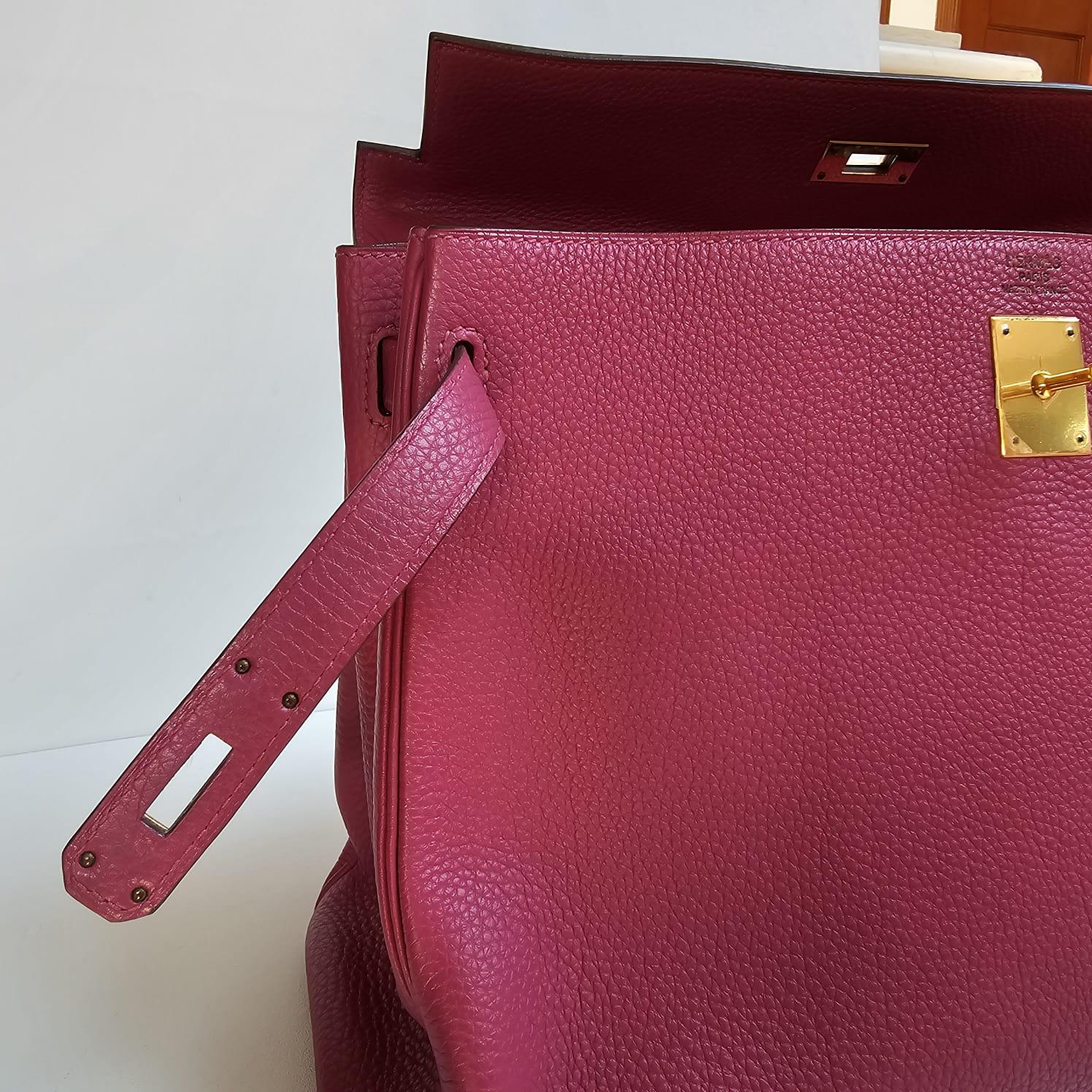 Hermes 2011 Kelly 35 Togo Purple Tosca Bag GHW For Sale 15