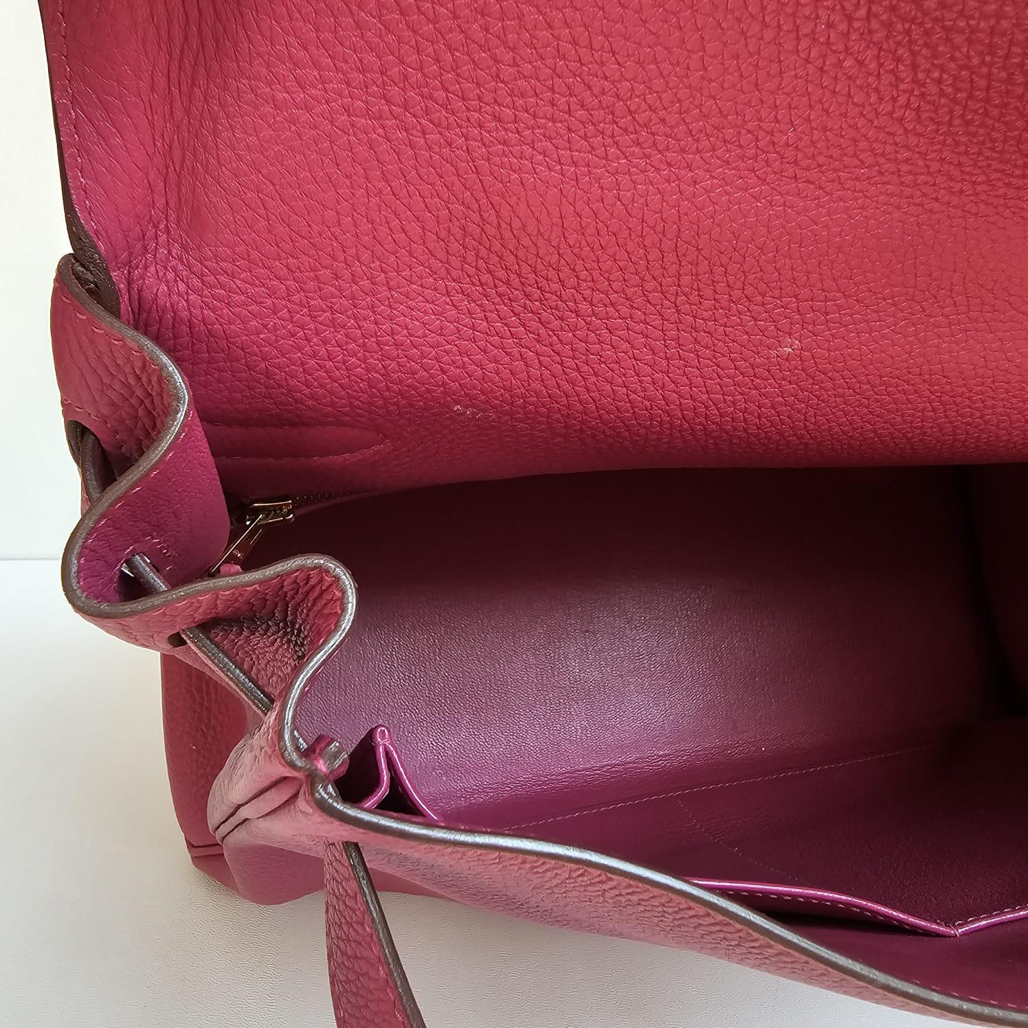 Women's or Men's Hermes 2011 Kelly 35 Togo Purple Tosca Bag GHW For Sale