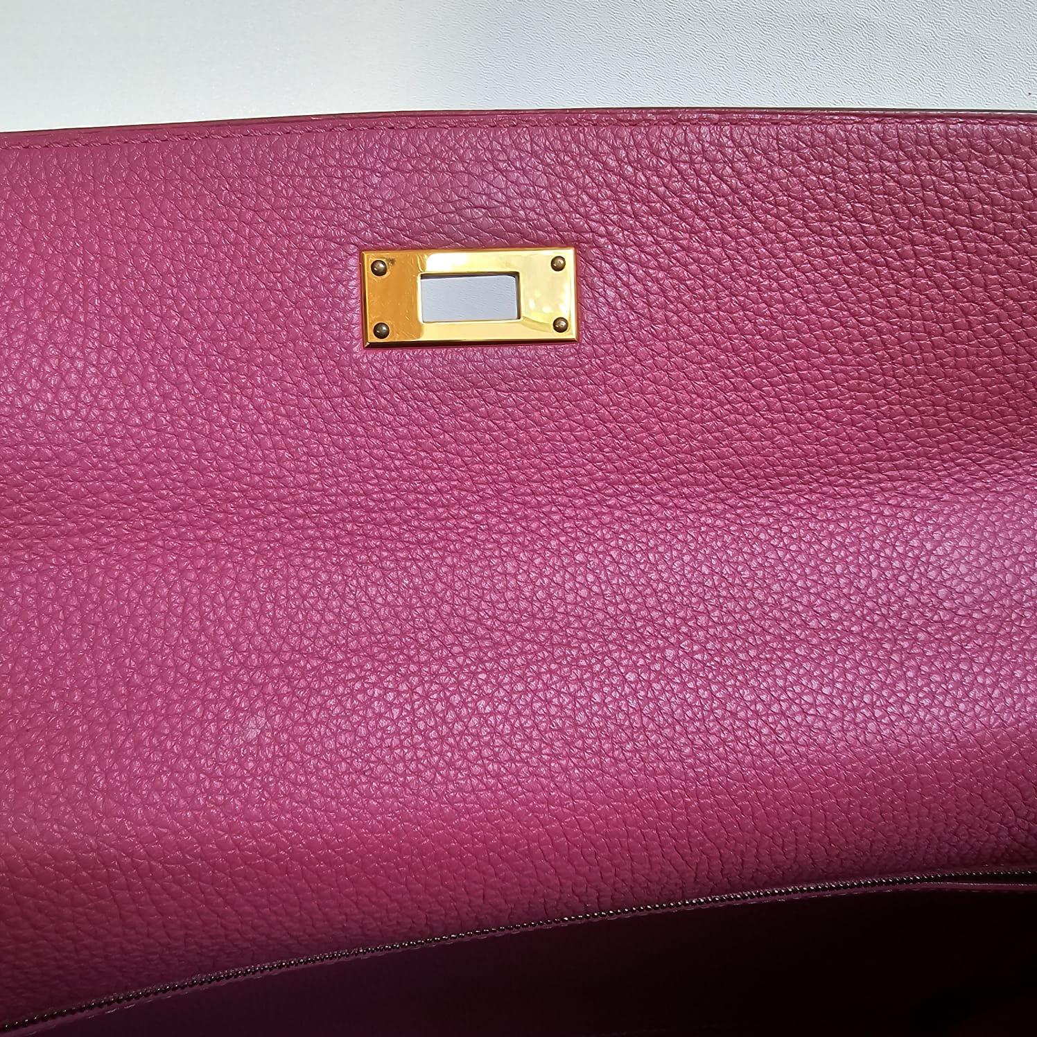 Hermes 2011 Kelly 35 Togo Purple Tosca Bag GHW For Sale 5