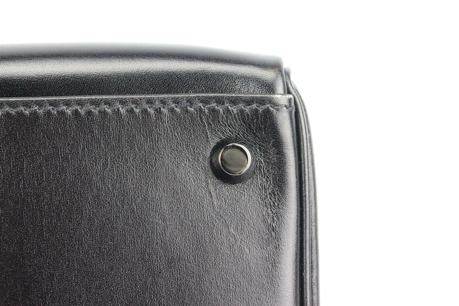 Women's or Men's Hermès 2011 Kelly 35cm So Black Box Calf Leather Bag 