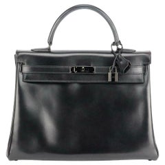 Hermes So Black Kelly Cut Clutch Amazing Black hardware only on JF For Sale  at 1stDibs