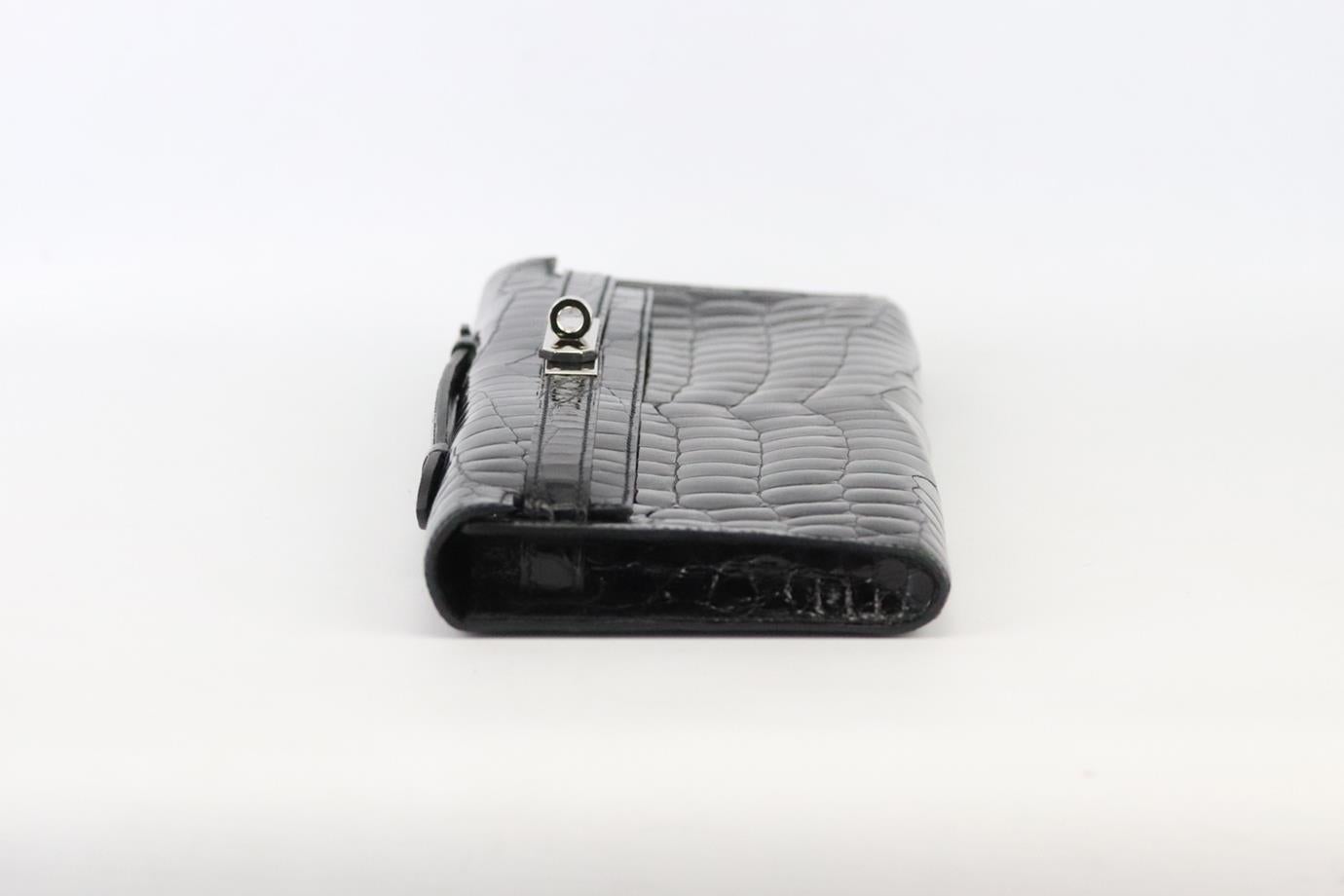 Hermès 2011 Kelly Cut Niloticus Crocodile And Leather Clutch In Excellent Condition In London, GB