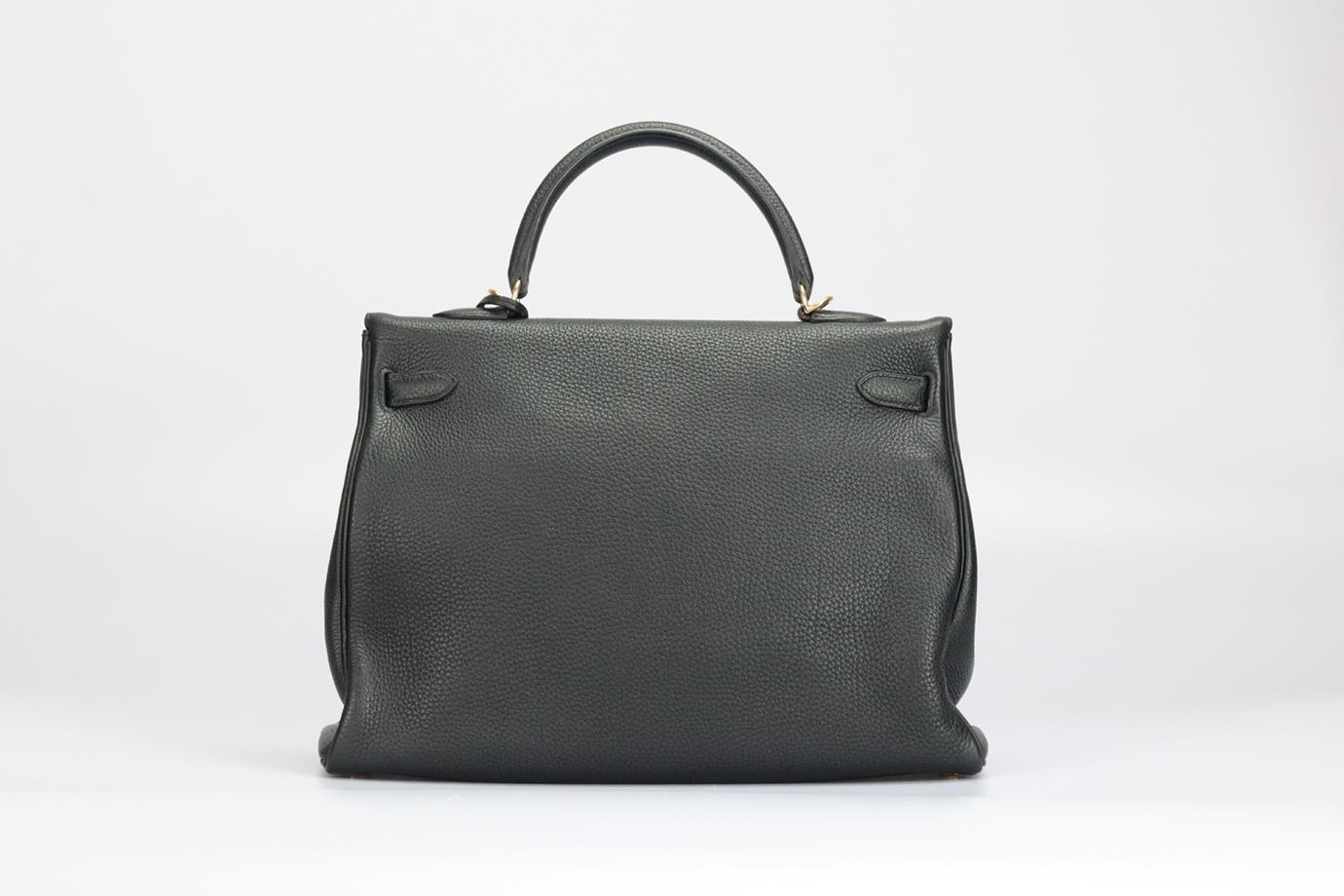 Black Hermès 2011 Kelly Retourne 35cm Togo Leather Bag For Sale