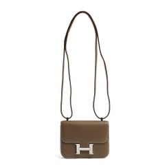 Hermès 2011 Sac Constance 14 Micro Etoupe Epsom Leather Silver HDW Bag Hermes