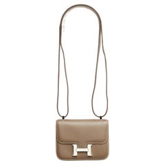 Hermès 2011 Sac Constance 14 Micro Etoupe Epsom Leather Silver HDW Bag Hermes