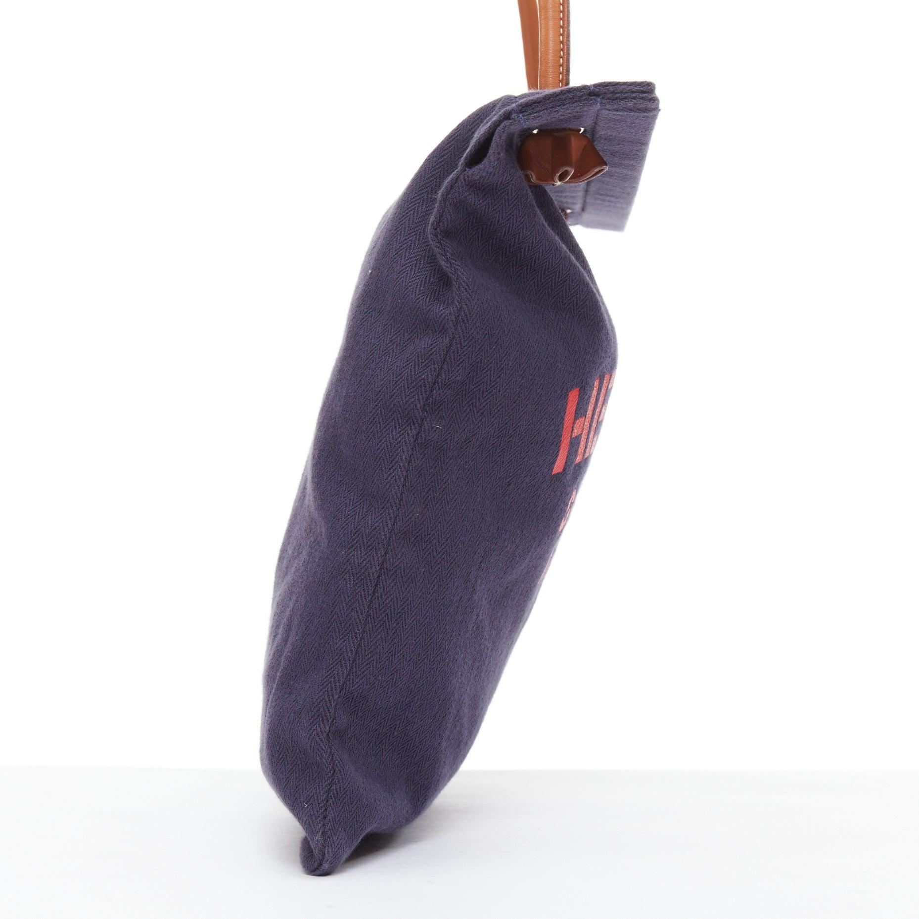 HERMES 2012 Aline navy red logo print canvas leather strap shoulder bag In Good Condition For Sale In Hong Kong, NT