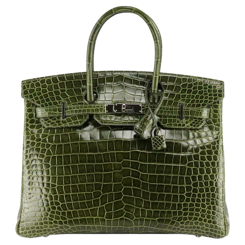 Hermès 2012 Birkin 35cm Porosus Crocodile Leather Bag 