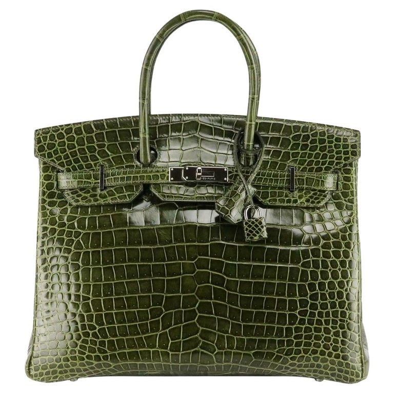 Hermès 2012 Birkin 35cm Porosus Crocodile Leather Bag at 1stDibs