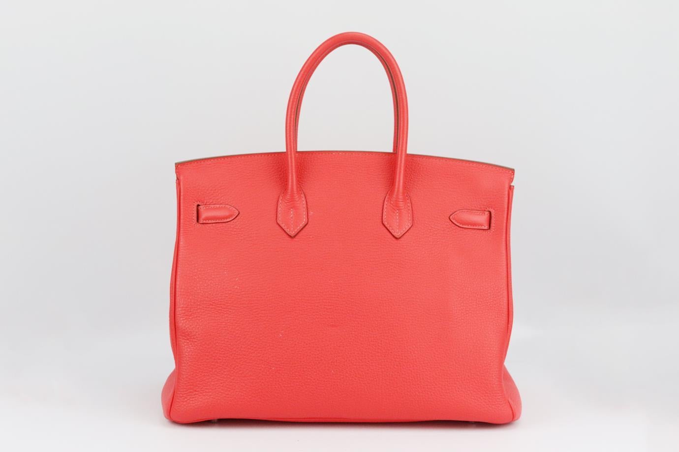 Red Hermès 2012 Birkin 35cm Togo Leather Bag For Sale