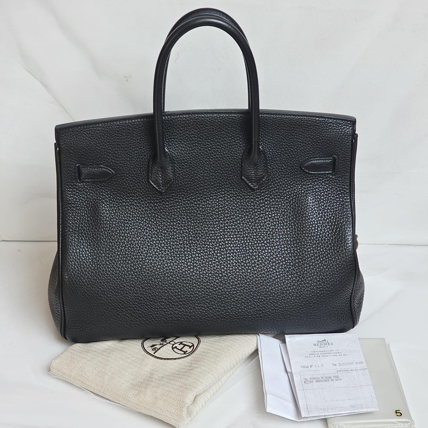Hermes 2012 Black Togo Birkin 35 Bag 15