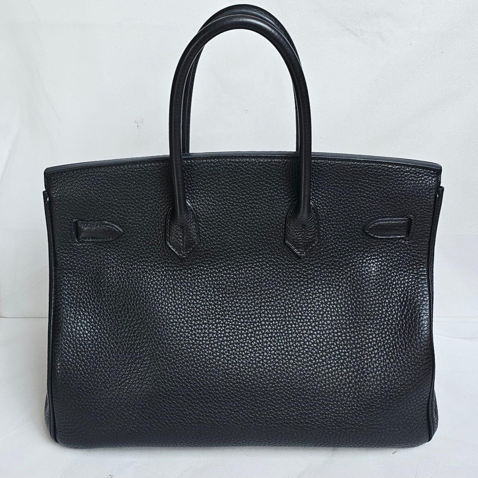 Women's or Men's Hermes 2012 Black Togo Birkin 35 Bag