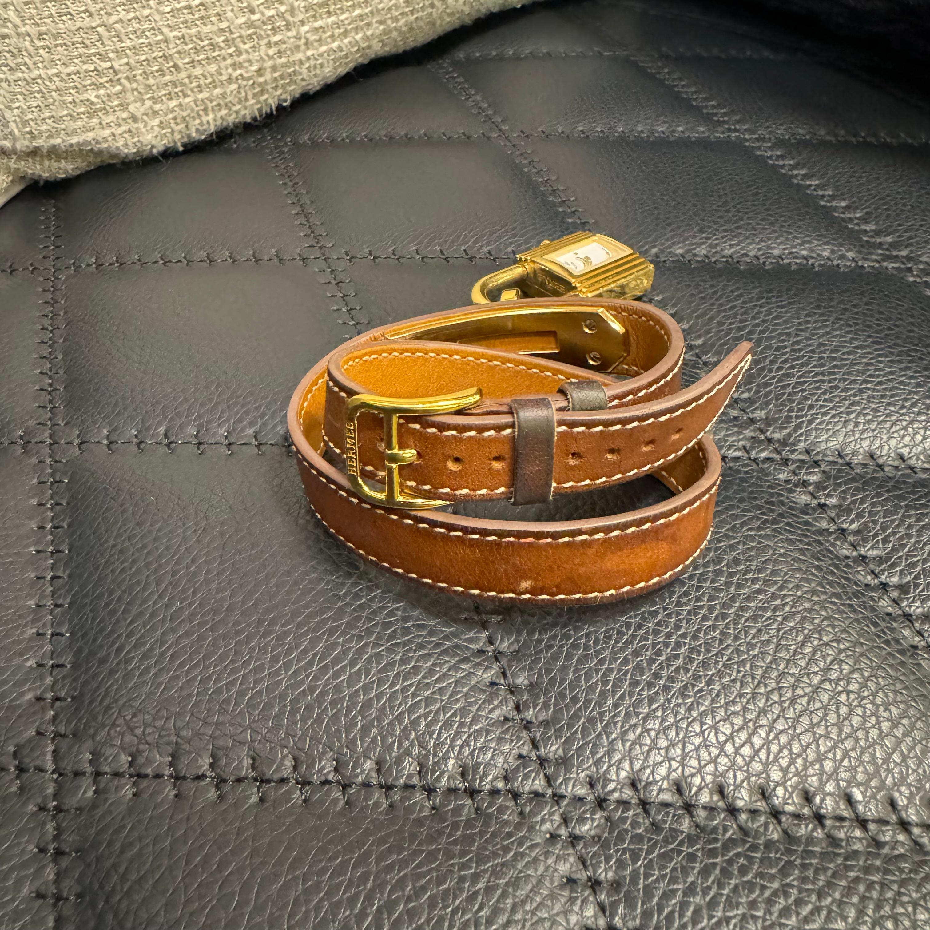 Women's or Men's Hermes 2012 Gold Double Tour Kelly Watch For Sale