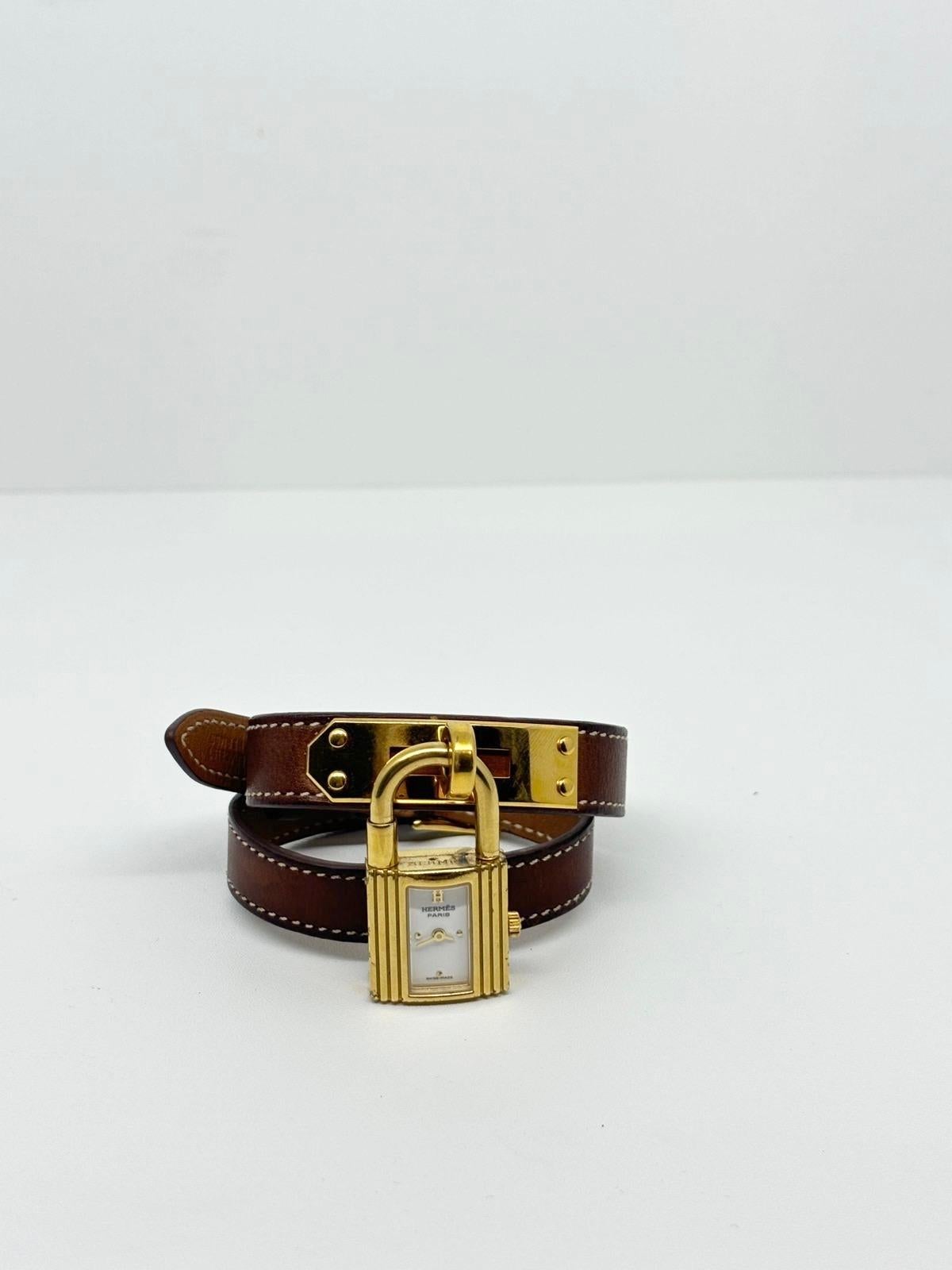 Hermes 2012 Gold Double Tour Kelly Watch For Sale 3