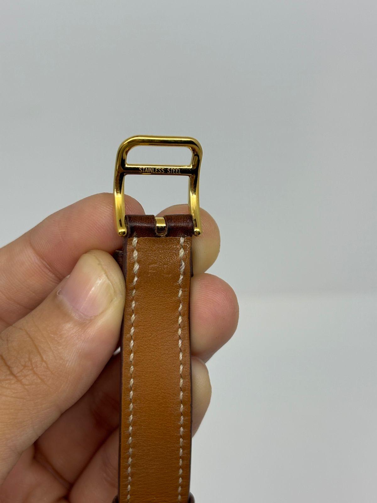 Hermes 2012 Gold Double Tour Kelly Watch For Sale 4