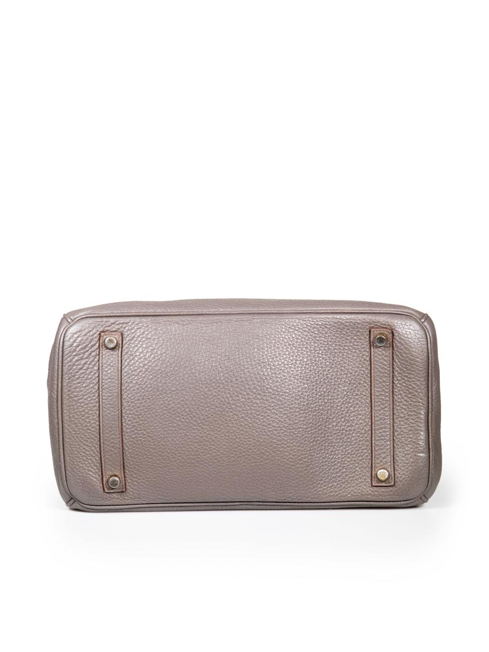 Hermès 2012 Grey Leather Birkin 35 Etain Togo GHW P Stamp In Good Condition For Sale In London, GB