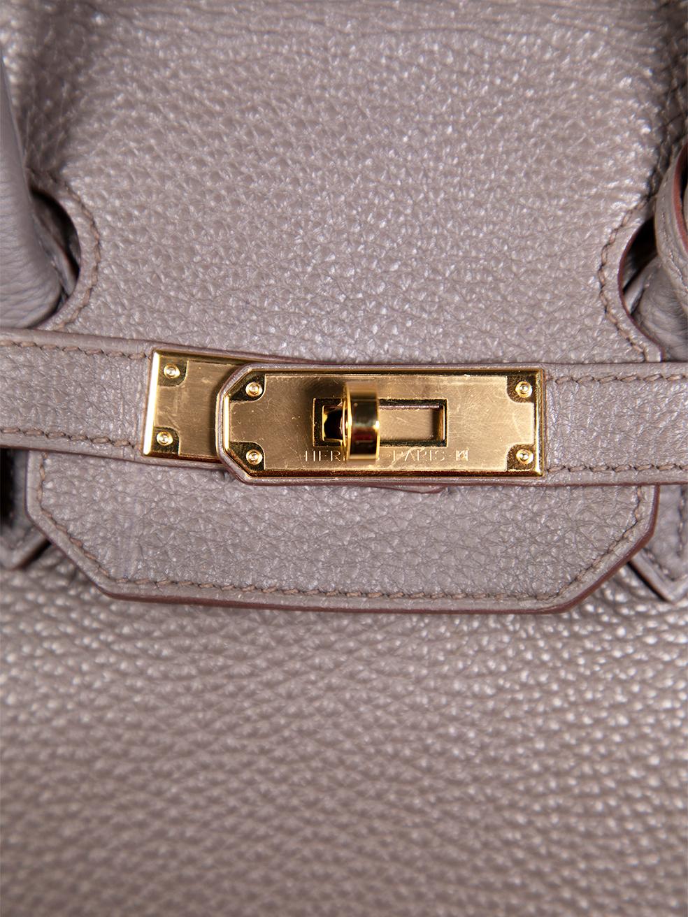 Hermès 2012 Grey Leather Birkin 35 Etain Togo GHW P Stamp 2