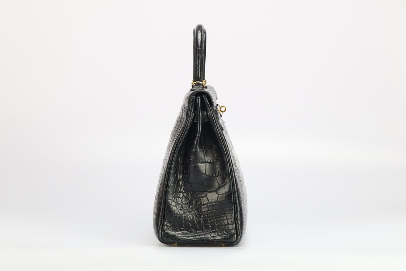 Hermès 2012 Kelly Retourne 35cm Matte Alligator Leather Bag In Excellent Condition In London, GB