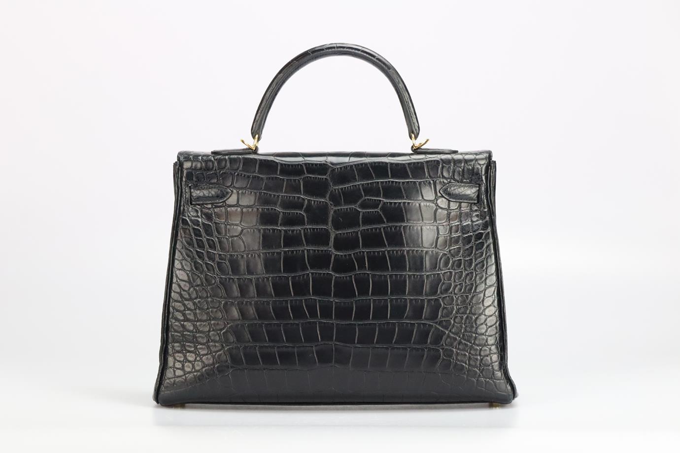 Women's Hermès 2012 Kelly Retourne 35cm Matte Alligator Leather Bag