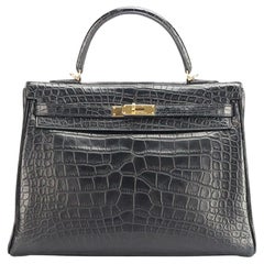 Hermès 2012 Kelly Retourne 35cm Matte Alligator Leather Bag