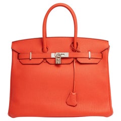 Hermès 2012 Sac Birkin 35 Togo Capucine Leather 35 Silver HDW Birkin Bag Hermes
