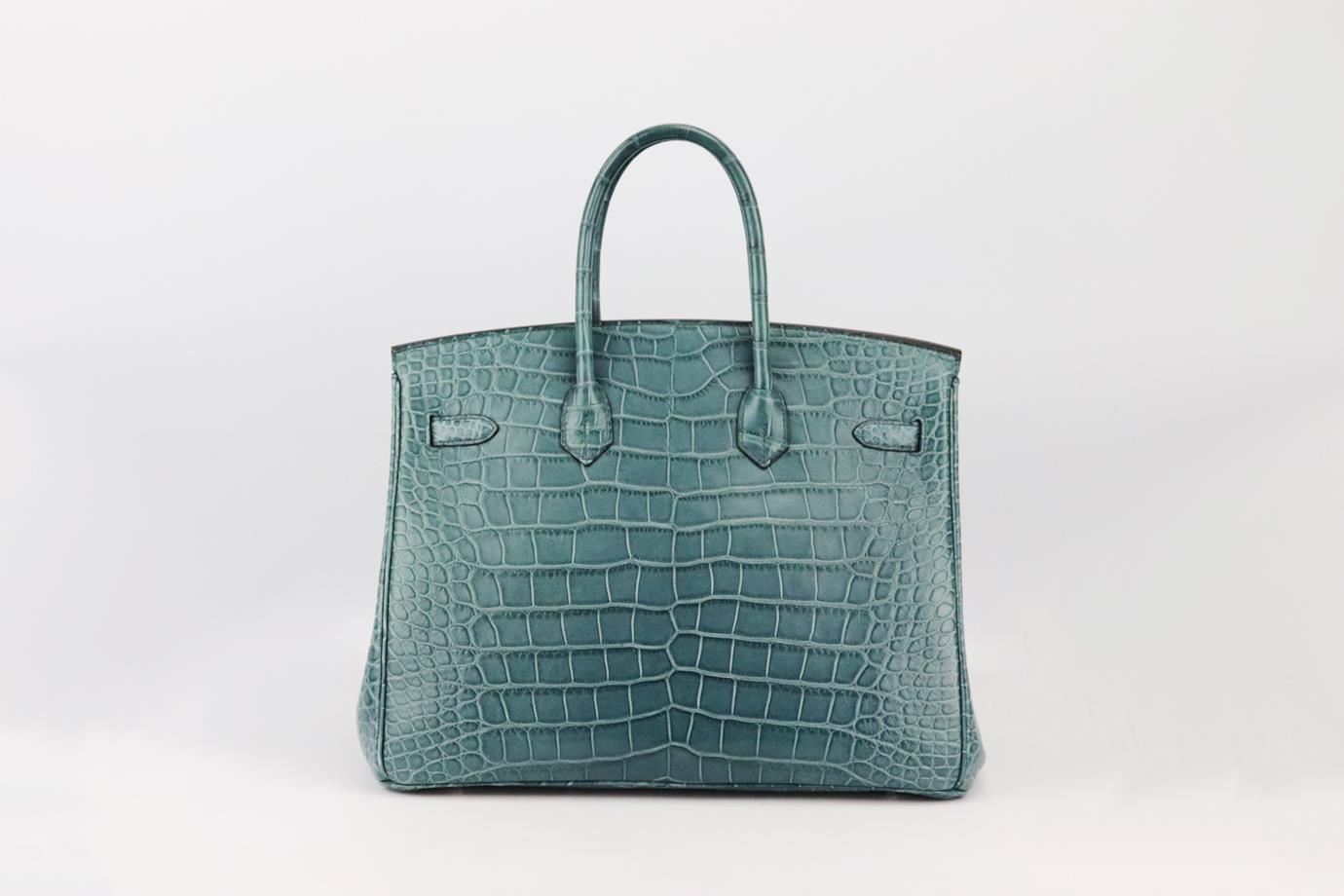 Women's Hermès 2013 Birkin 35cm Matte Alligator Mississippiensis Leather Bag For Sale